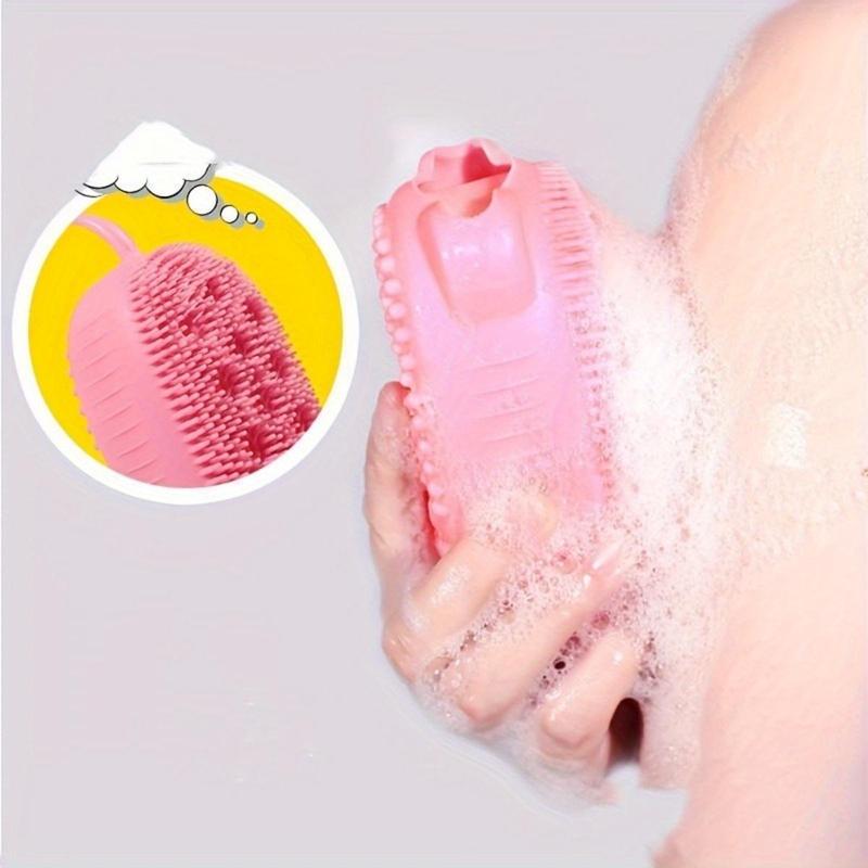 Double-sided Bath Brush, 3 Counts set Silicone Bath Scrubber, Body Scrubber, Shower Massage Brush, Bathing Accessories for Home Bathroom