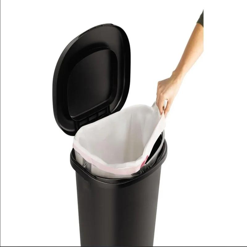 RUBBERMAID Black Foot Pedal Trash Can 13 Gallon Garbage Bin Waste Basket