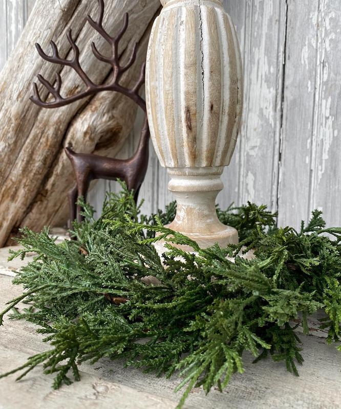 Authentic Artificial Real Touch Juniper Mini Wreath. Chair. Cabinet. Candle Wreaths. Christmas. Holiday. Multi Item Discount.