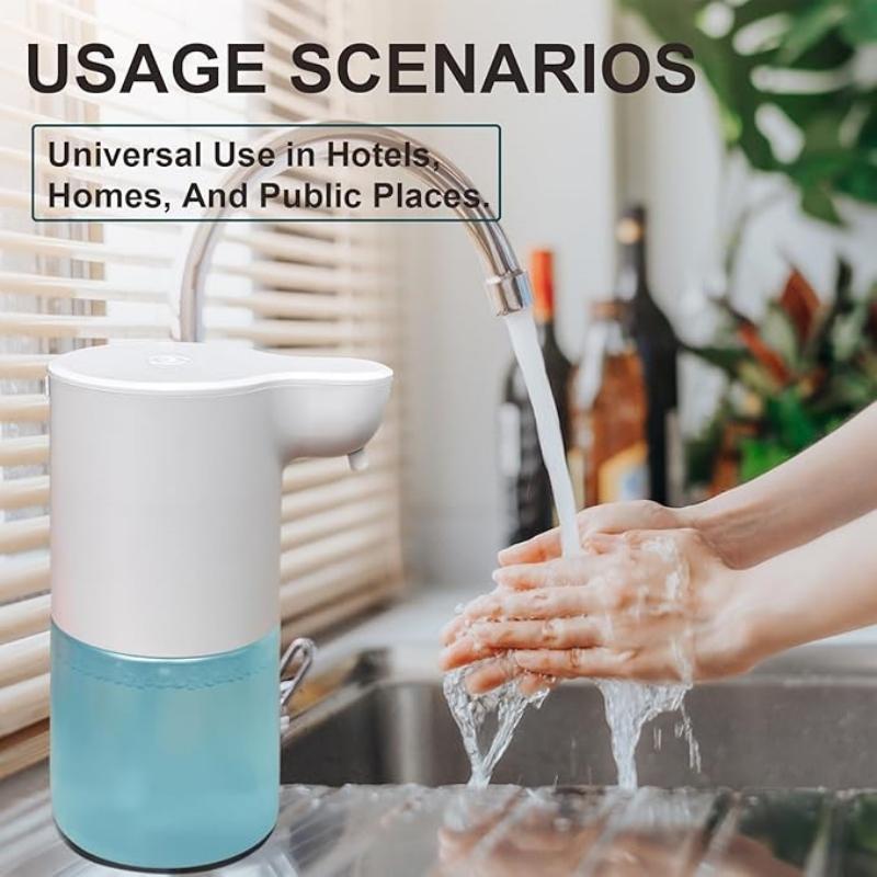 Automatic Foaming Soap Dispenser, 1 Count USB Rechargeable Infrared Sensor Soap Dispenser, 4 Level Adjustable Soap Dispenser for Kitchen & Bathroom