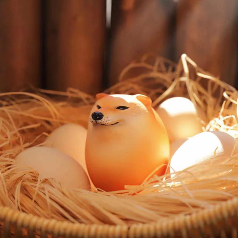 Slow Rebound Dog Egg Squishy Figure - Original Authentic Egg Shaped Shiba Inu Sand Sculpture Toy, Cute Desk Decor, Collectible Figure