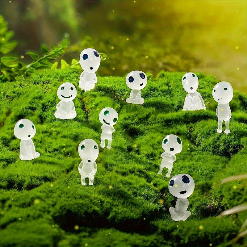 Luminous Ghost Elf Miniature Ornament, 10pcs set Glow in The Dark Mini Ghost Elf Decoration, DIY Mini Toy for Micro Landscape Home Decoration, Glow in The Dark Toy, Christmas, Christmas Gift