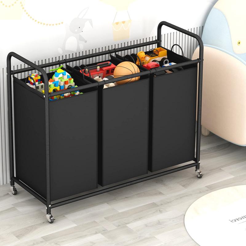 Laundry Buskets, Clothes Storage Rack with Wheels, Bikini Basket, Waterproof Plain Storage Bags, Universal Home Supplies Storage Organiser Container Black Friday