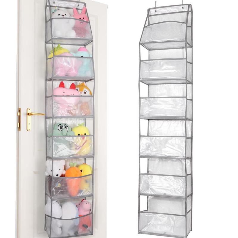 Door Back Storage Hanging Bag, 1 Count 4 6 Layer Transparent Hanging Organizer, Multi-layer Hanging Storage Bag for Bathroom, Bedroom and Baby Room