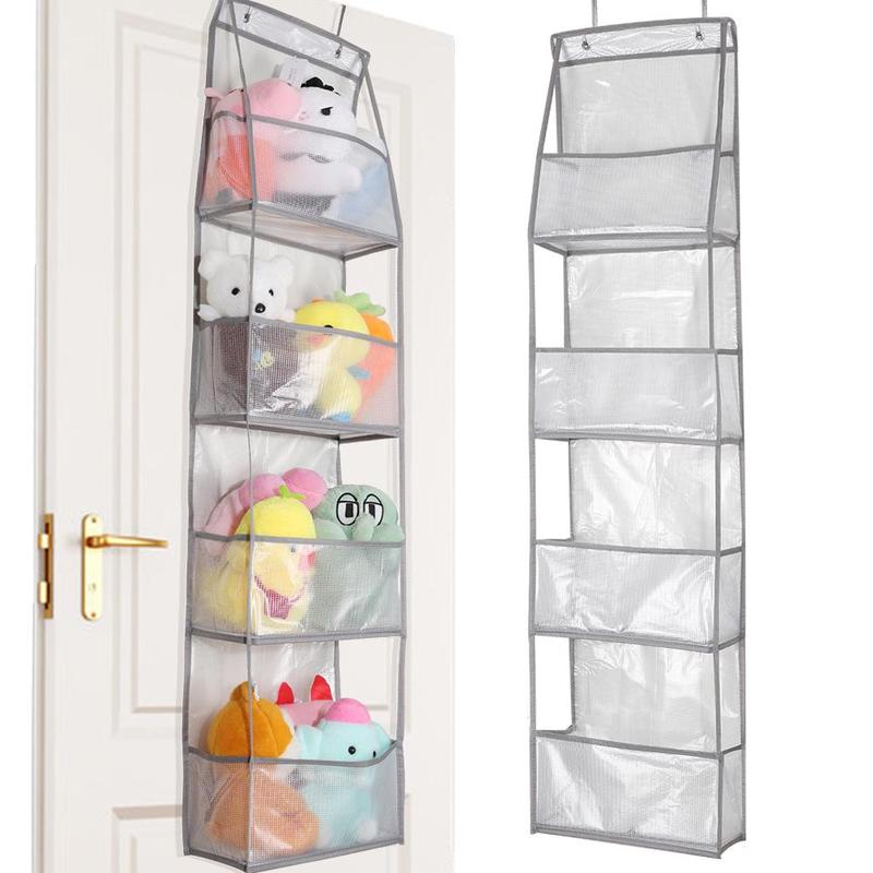 Door Back Storage Hanging Bag, 1 Count 4 6 Layer Transparent Hanging Organizer, Multi-layer Hanging Storage Bag for Bathroom, Bedroom and Baby Room