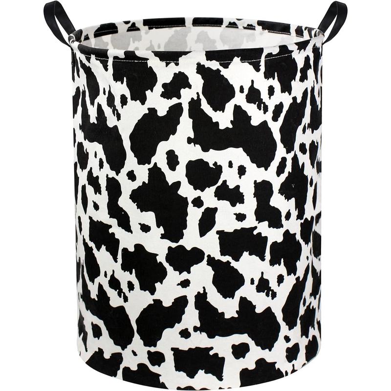 Hot Sale-Cow Print Laundry Basket Nursery Clothes Hamper Collapsible Toy Storage Bin Organizer with Handles for,Boys and Girls Room Decor(Cow)