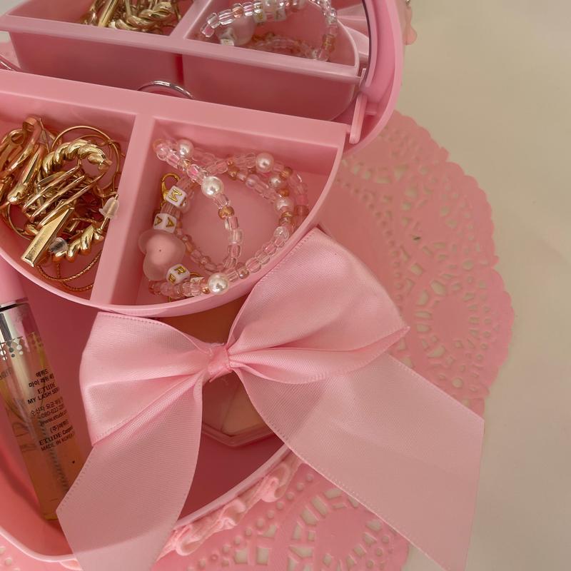 Pink Coquette Cherry Heart Decor Box