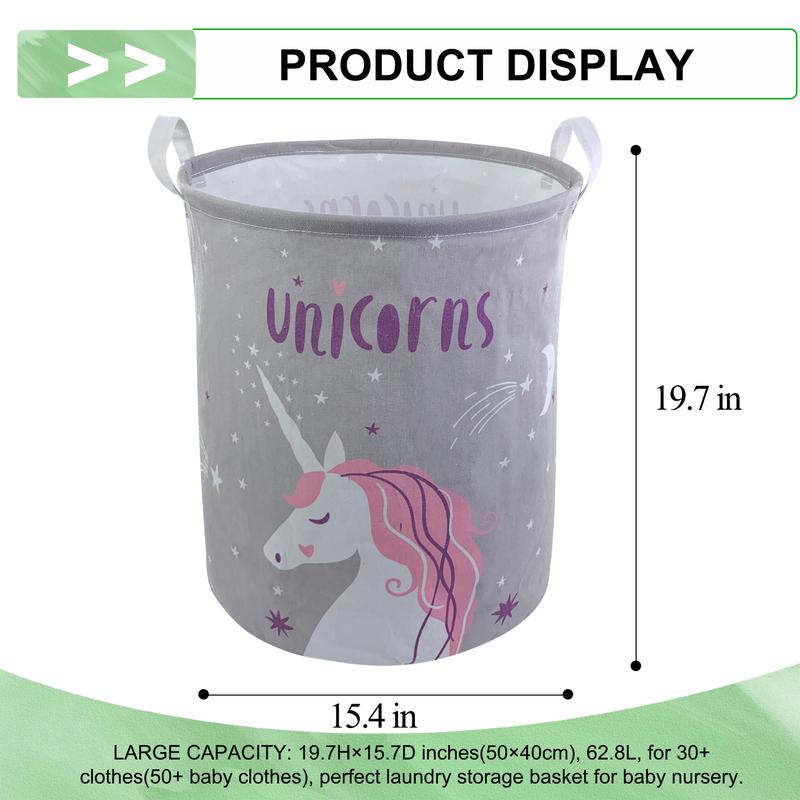 Cute Unicorn Laundry Basket Collapsible Storage Basket Baby Nursery Hamper Toys Box for  Boys Girls Waterproof Storage Bin for Bedroom Home Decor Gift clothes hamper