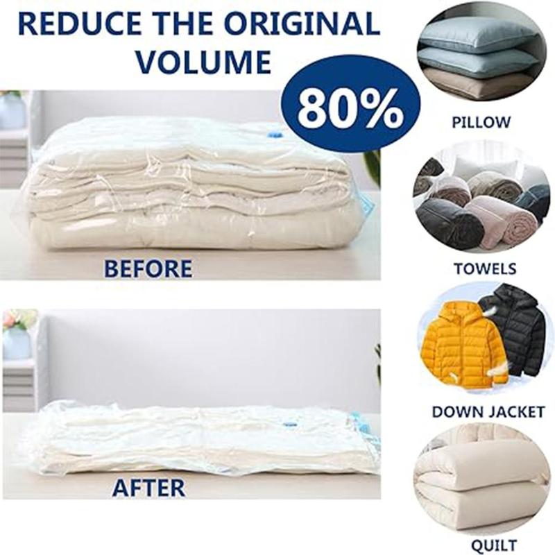 Summer Vacuum Storage Bag with Electric Pump, 10pcs Multi Size Vacuum Clothes Storage Bag & 1 Count Pump With without 3 Counts Clothes Storage Bag, Reusable Waterproof Space Saving Storage  Organizer Bag