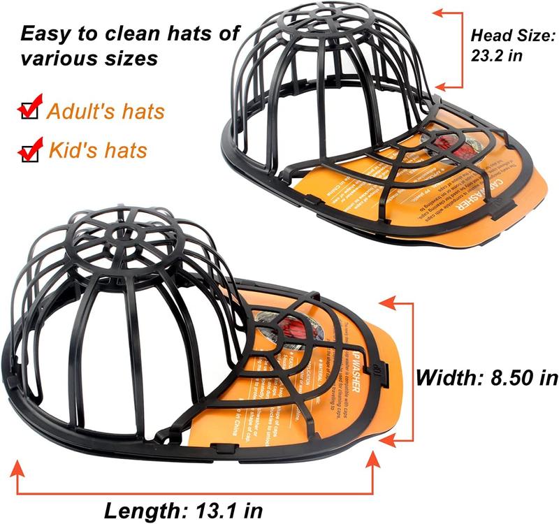 2 Pack Hat Washer Baseball Cap Cleaner Machine Washing Cage Holder Frame Net BL Accessories Laundry