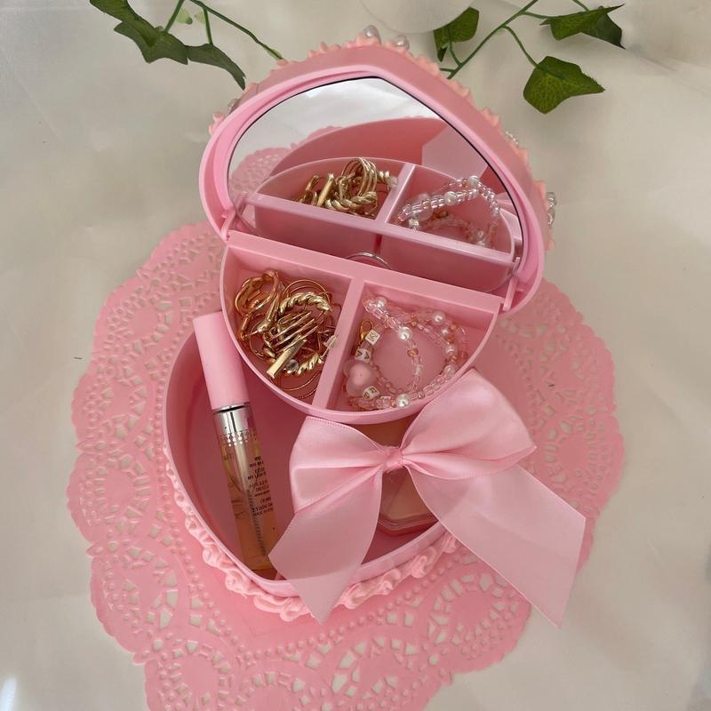 Pink Coquette Cherry Heart Decor Box