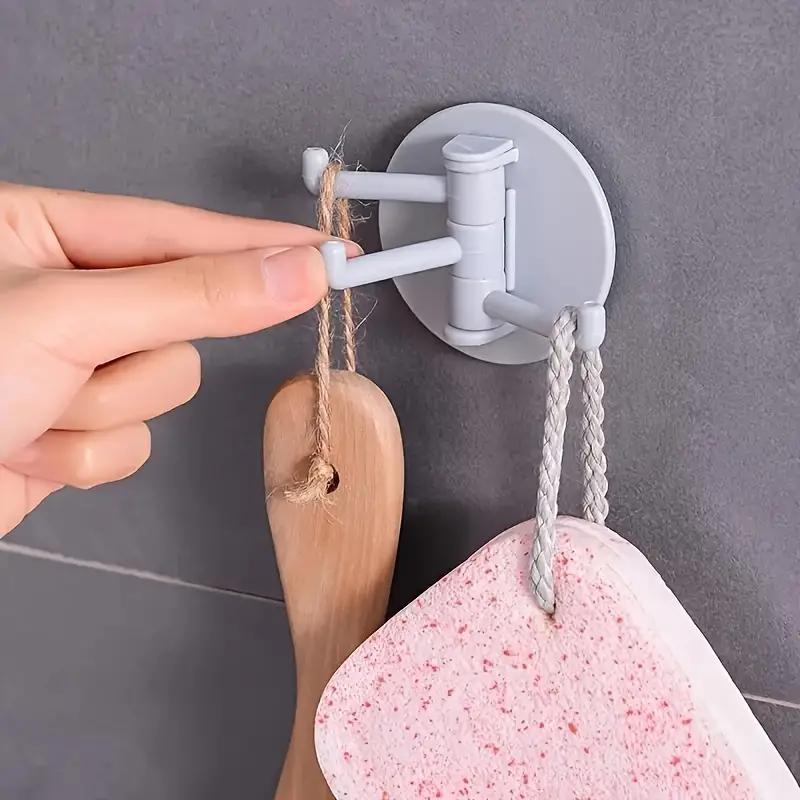 Self Adhesive 3 Hooks Key Hook, 5 Counts Wall Mounted Key Hook, Home Organizer for Kitchen & Bathroom, Home Space Saver, Home Supplies