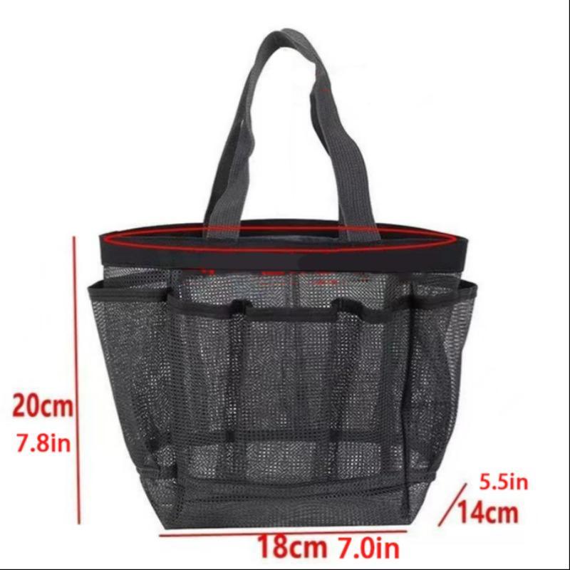 Beach Wash Bag, Portable Mesh Shower Caddy Organizer Basket with Shoulder Strap for Home, Outdoor, Travel, Camping, Hiking