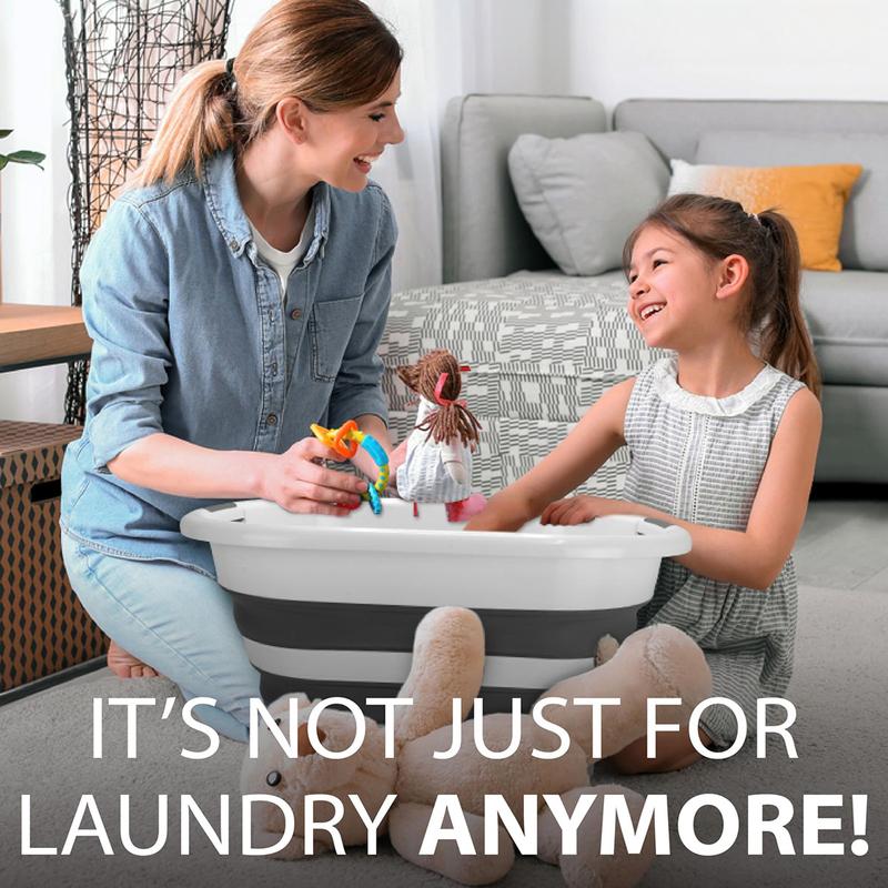 COLLAPSIBLE LAUNDRY BASKET COMFORTABLE GRIP WITH HANDLES - Our laundry basket has been designed with your ultimate comfort in mind Organiser Household