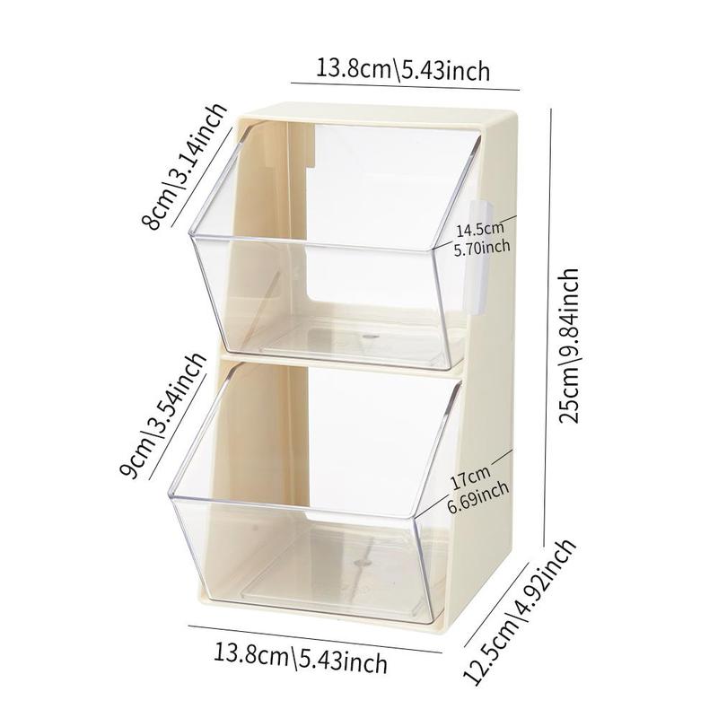 Clear Tea Bag Organizer, 1 Count Large Capacity K Cup Holder, Countertop Organizer, Versatile Desk Storage Station for Capsule Creamer