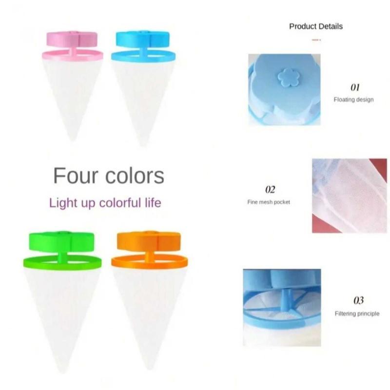 Random Color Washing Machine Hair Remover, 1 Count Flower Shaped Washing Machine Hair Catcher Laundry Bag, Household Laundry Tool