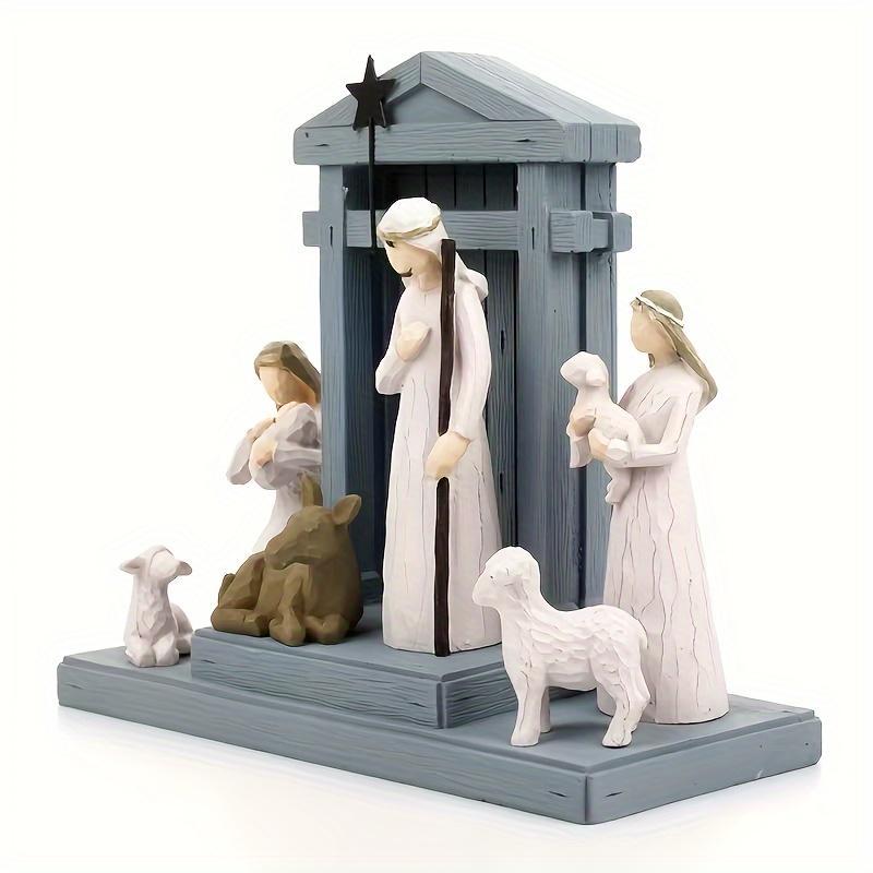 Nativity Figurines Set, 7 Counts set Nativity Ornament Set, Hand-painted Figure, Classic Nativity Collection, Home Decor