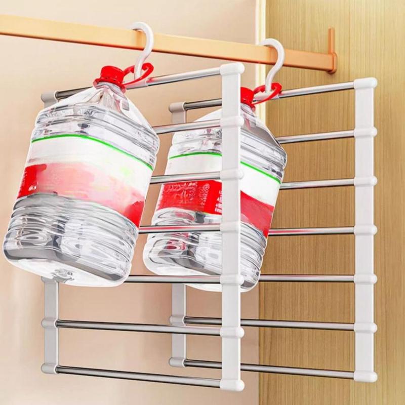 Foldable Hanger, 1 Count Stainless Steel Clothes Hanger, Space Saving Clothes Hanger, Clothes Organizer for Jeans, Clothes, Socks, Towels