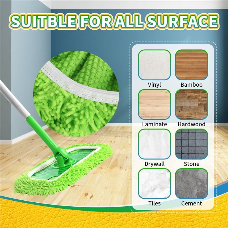 Reusable 100% Coral Fleece  Compatible with Swiffer Sweeper Mop, Wet and Dry Flat mop Cover, 3 Pack Washable Mop Pads (Mop is Not Included)