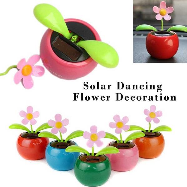 Solar Dancing Flowers Window Decoration Gift Colorful Solar Toy Housewarming Ornaments Decorative Plants