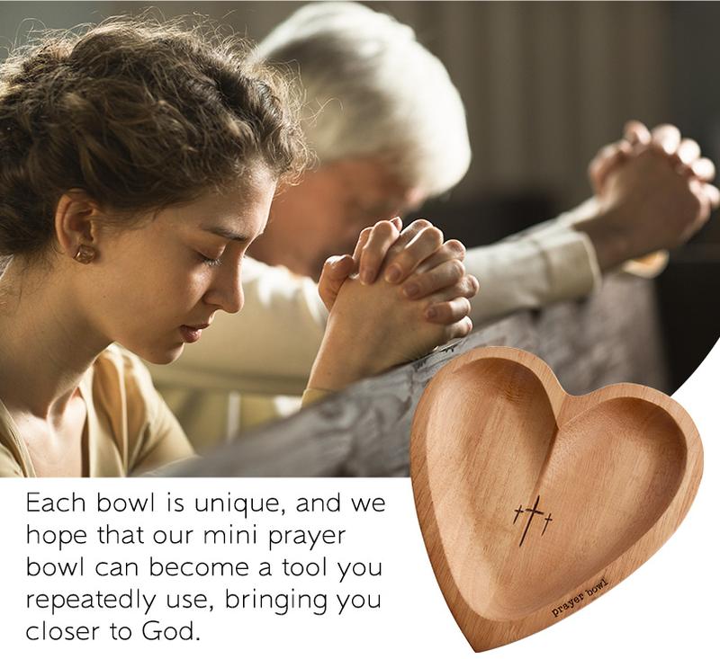 [Exquisite] Lightweight Wooden Prayer Bowl - Vintage Style, Heart - Shaped, for Bedroom & Living Room Decoration