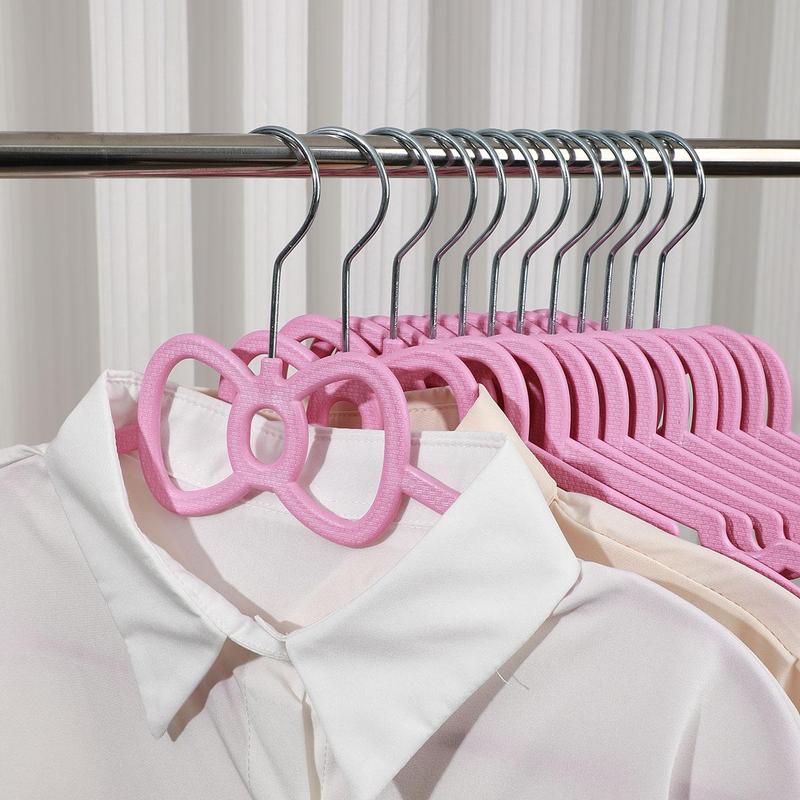 Bowknot Design Clothing Hanger, 3pcs set Creative Cute Plastic Hanger for Both Wet and Dry Clothes, Home Wardrobe Organizer for Kids