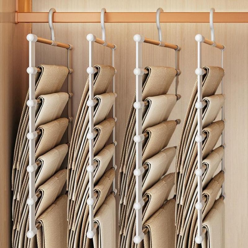 Foldable Hanger, 1 Count Stainless Steel Clothes Hanger, Space Saving Clothes Hanger, Clothes Organizer for Jeans, Clothes, Socks, Towels