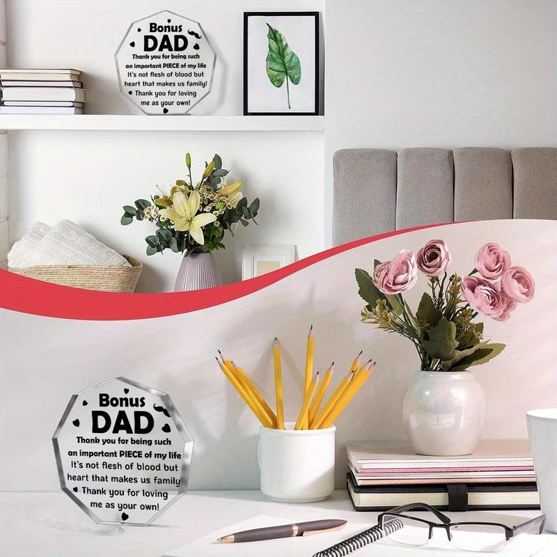 Nonagon Acrylic Plaque, 1 Count Creative Desktop Ornament Appreciation Gift, Ideal for Father's Birthday, Home & Office Decor, Birthday Gift for Dad