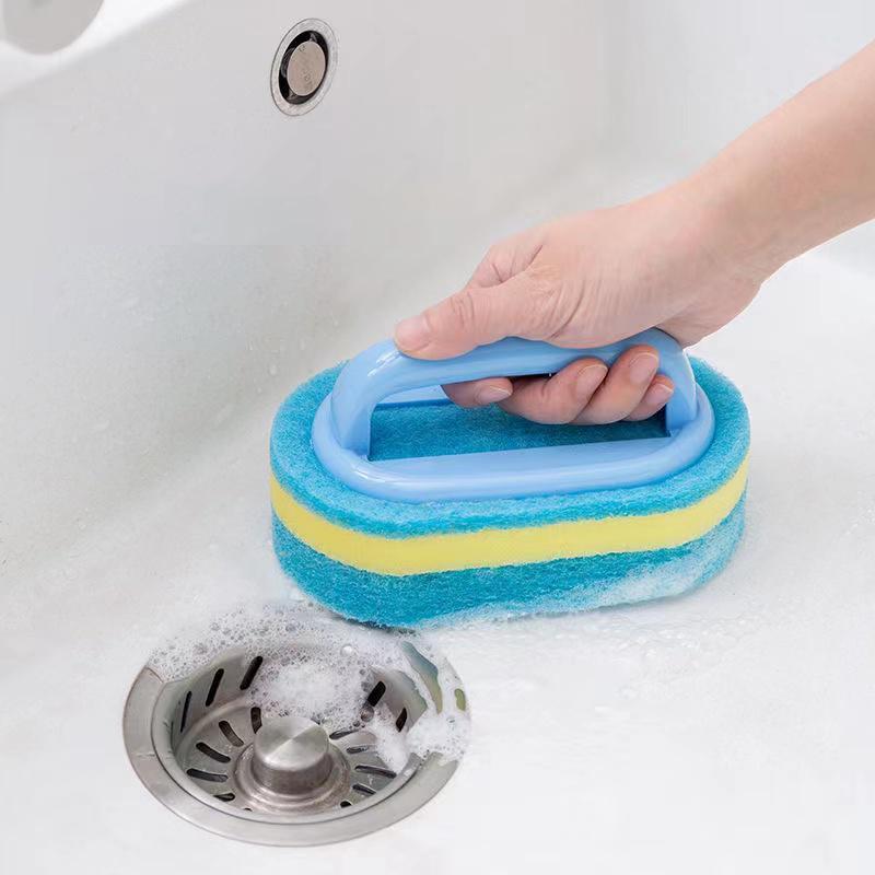 Handled Bathtub Scrubber, 1 Count Multifunctional Cleaning Brush for Bathtub, Tile, Sink, Decontamination Cleaning Brushes with Handle for Kitchen Bathroom