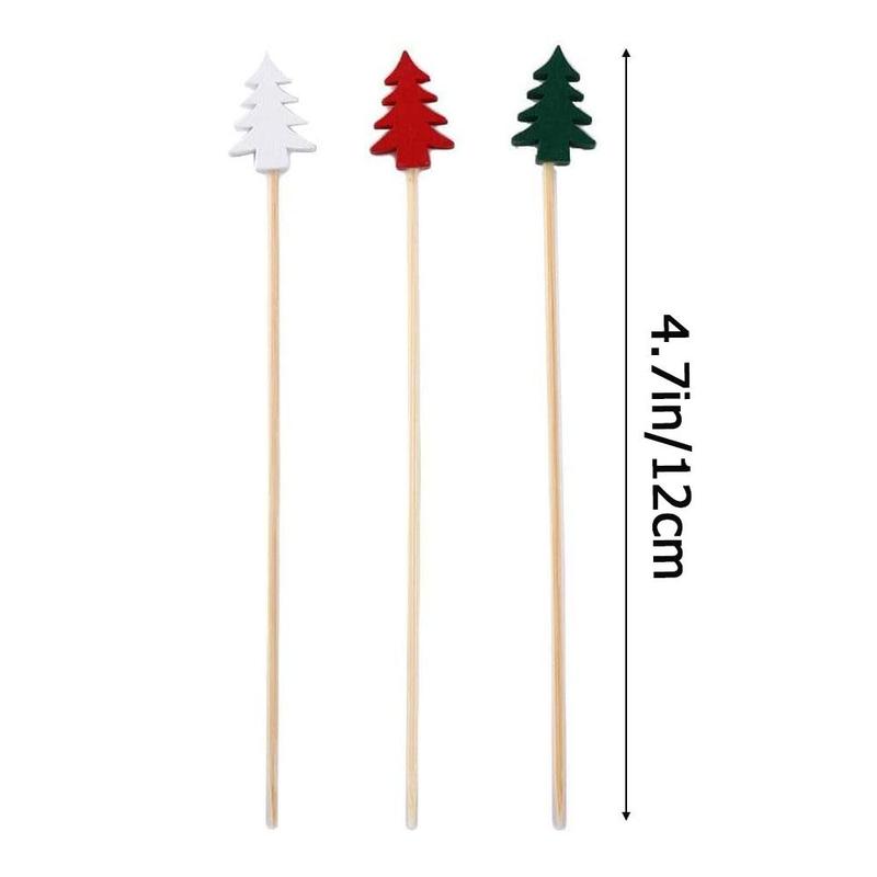 Christmas Tree Star Shell Football Design Cocktail Picks, 50 100pcs Wooden Appetizer Picks, Fancy Party Food Fruit Skewers for Christmas Charcuterie Cups Sandwich Cheese