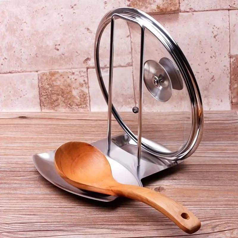 Stainless Steel Pot Lid Holder, 1 Count Removable Kitchen Cooking Utensil Drain Rack, Kitchen Utensils & Gadgets for Home Use