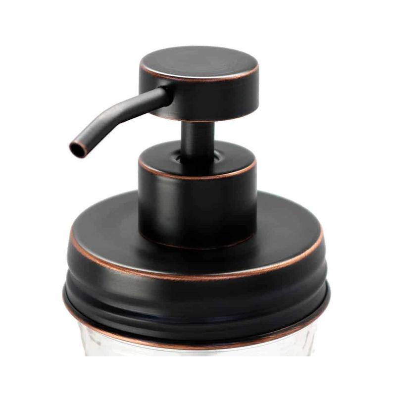 Oil Rubbed Bronze Soap Pump Lid Kit for Regular Mouth Mason Jars