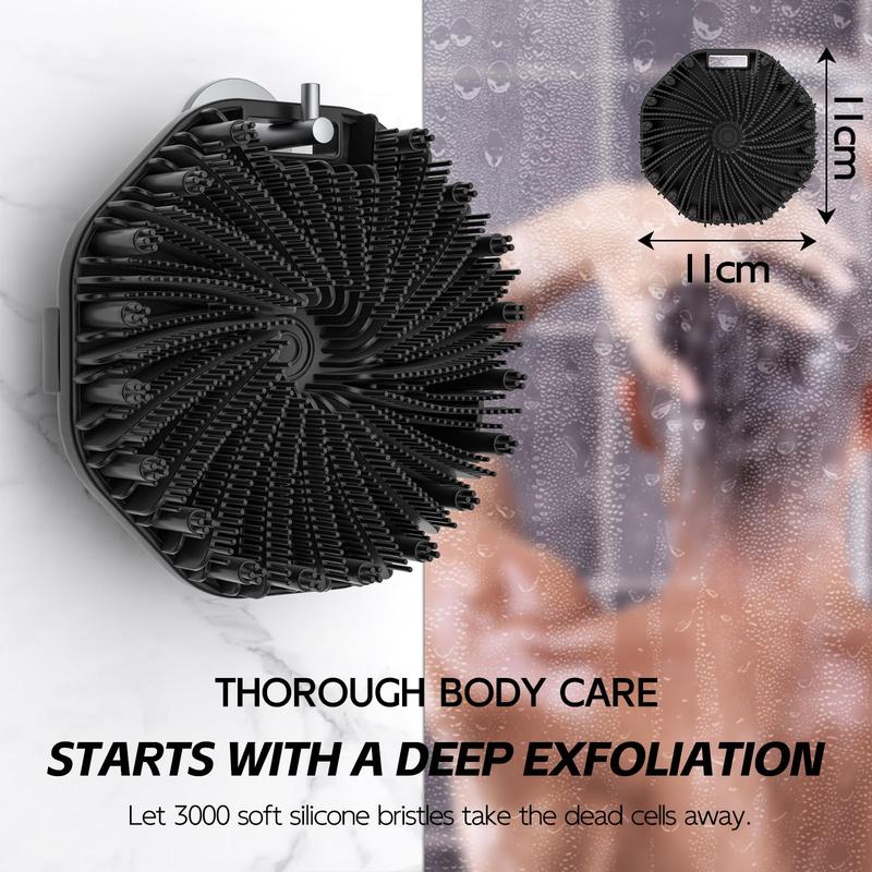 Silicone Body Scrubber, Exfoliating Body Wash Scrubbers Exfoliator, Shower Body Brush for Effective Showering Exfoliation and Gentle Massage (Black)