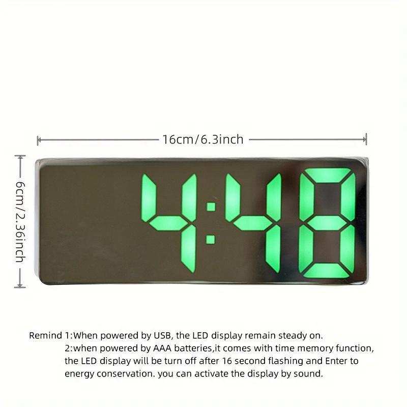 LED Alarm Clock, 1 Count USB battery Powered Multifunctional Digital Clock with Temperature & Date Display, Adjustable Brightness Alarm Clock for Bedroom, Desk & Office(without Battery)