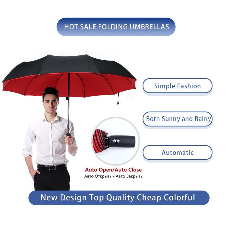 Automatic Folding Umbrella, Portable 10-rib Umbrella, UV Protective Umbrella, Umbrella for Men & Women, Umbrella for Outdoor Activities