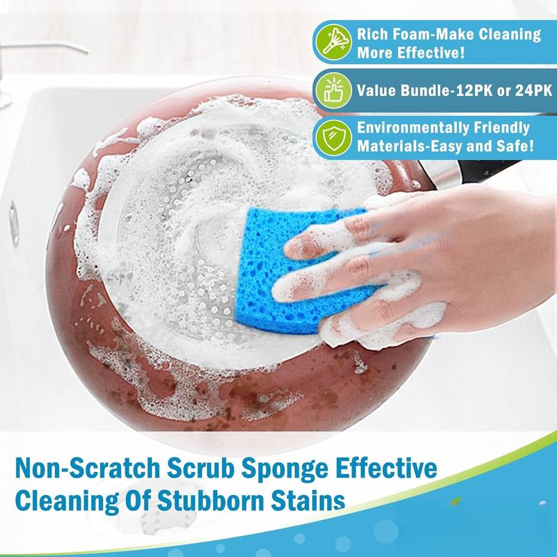 -Brite Non-Scratch Scrub Sponge-24Count, Sponges for Dishes, Sponges Kitchen, Cleaning Sponge, Cleans Fast Without , Stands Up to Stuck-on Grime, Cleaning Power for Everyday Jobs