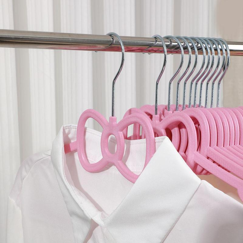 Bowknot Design Clothing Hanger, 3pcs set Creative Cute Plastic Hanger for Both Wet and Dry Clothes, Home Wardrobe Organizer for Kids