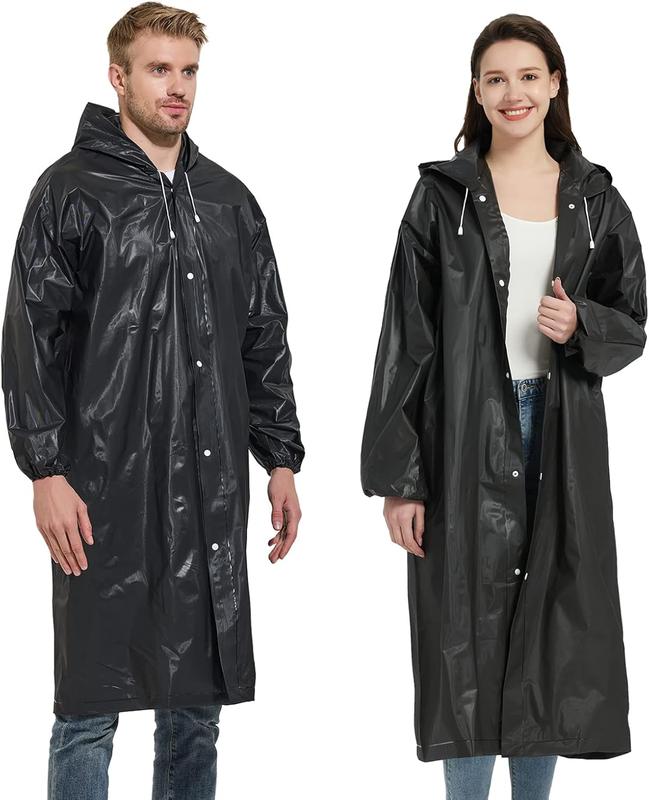 2 Pack Waterproof Rain Ponchosfor Adults-Reusable Emergency Raincoats with Hoodand Drawstring -LightweightPonchos