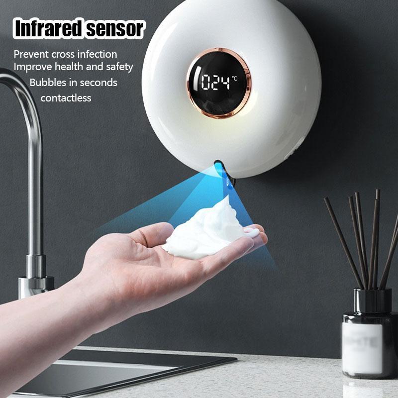 Automatic Foam Soap Dispenser, LED Display Touchless Soap Dispenser, USB Rechargeable Soap Dispenser for Home, Travel & Camping