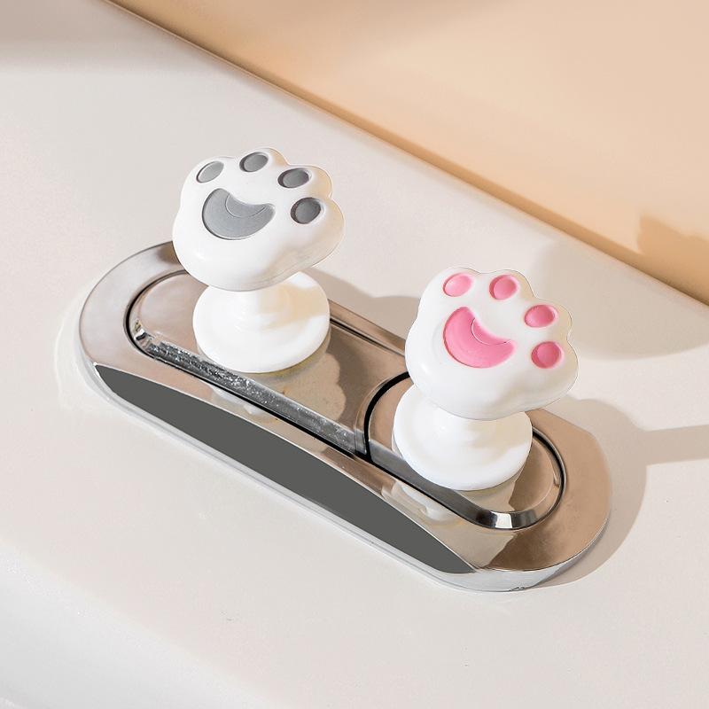 Cat Claw Shaped Toilet Press Button, 2 Counts Creative Toilet Tank Button, For Women Long Nail Helper, Bathroom Button and Auxiliary Devices