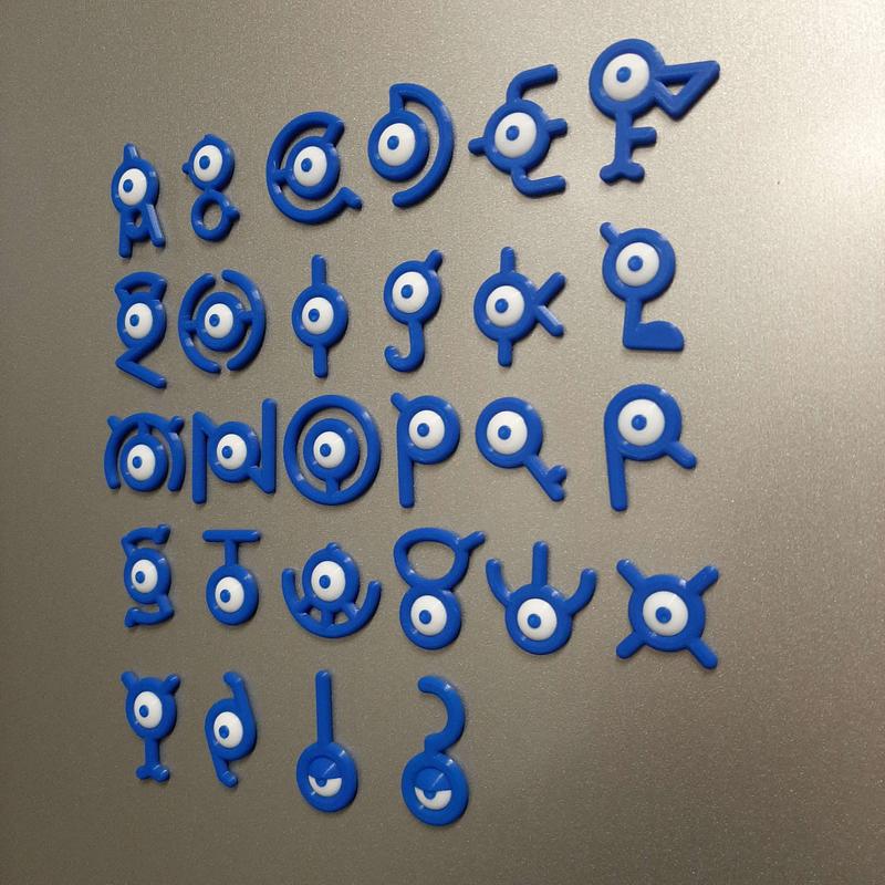 Unown Fridge Magnets - Shiny Unown and Custom Words - With Strong Magnets