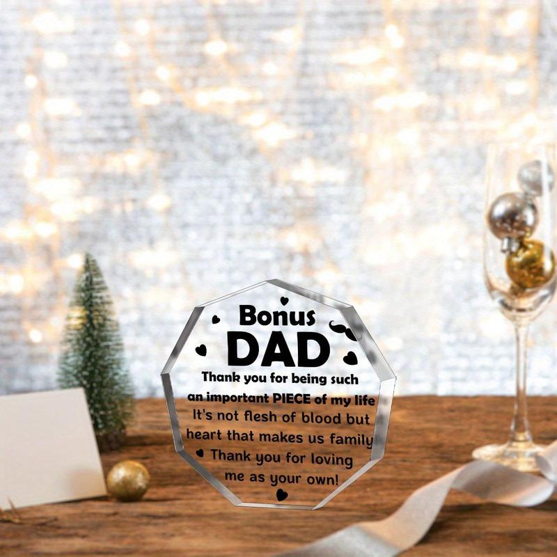 Nonagon Acrylic Plaque, 1 Count Creative Desktop Ornament Appreciation Gift, Ideal for Father's Birthday, Home & Office Decor, Birthday Gift for Dad