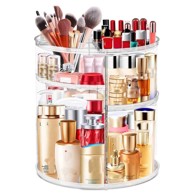 360 ° Rotation Makeup Organizer, Large Capacity, Sturdy, Multi-functional, Desk Accessories, Storage Holderfor Home Bedroom Bathroom,Great Gift Idea. Perfume Racks