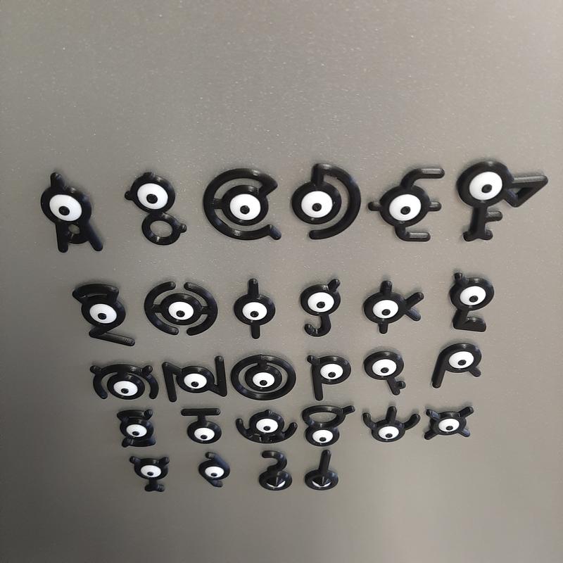 Unown Fridge Magnets - Shiny Unown and Custom Words - With Strong Magnets