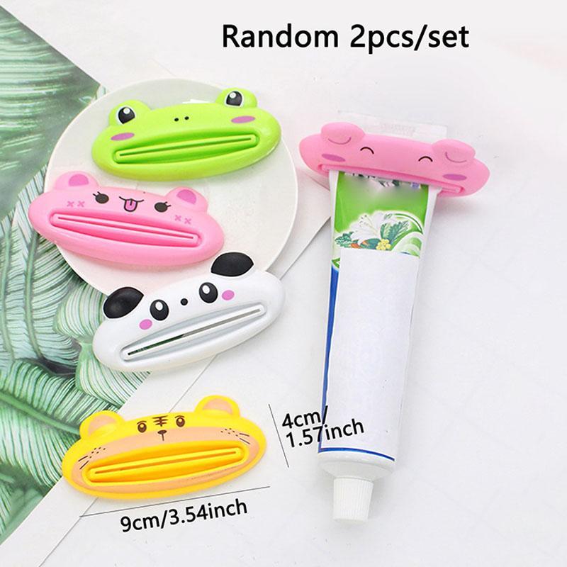 Random Color Cartoon Animal Design Toothpaste Squeezer, 2 Counts Cute Waterproof Toothpaste Squeezer, Toothpaste Dispenser for Bathroom