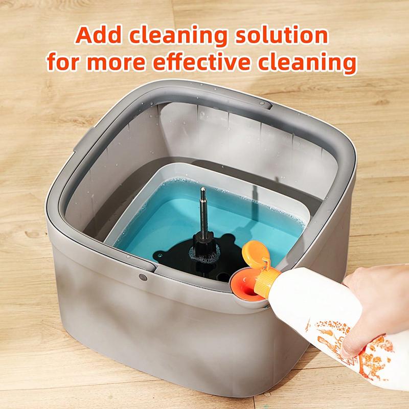 Spin Mop And Bucket, Mop And Bucket With Wringer Set For Home Cleaning Mops With Separate Dirty And Clean Water Wet And Dry Mop For Floors (Square Spin Mop, 2 Washable Microfiber Mop Pads)