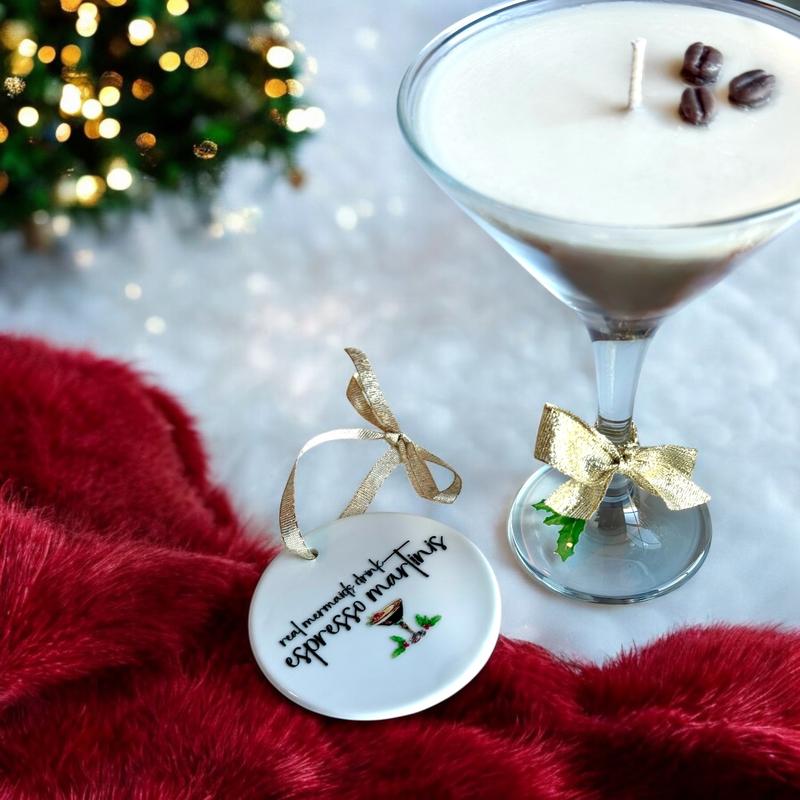 Espresso Martini Candle, Mom Christmas Gift, Holiday Host Present, Espresso Martini Lovers Gift, Gift House Warming, Coquette Christmas Home Decor