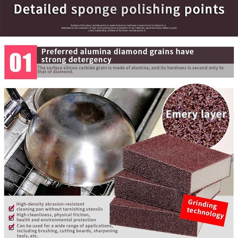 Home Accessories Cleaning Emery Sponge, Rust and Dirt Eraser Sponge Brush Block, Household Cleaning Products for Kitchen Pot Dish Stove, Cleaning Supplies