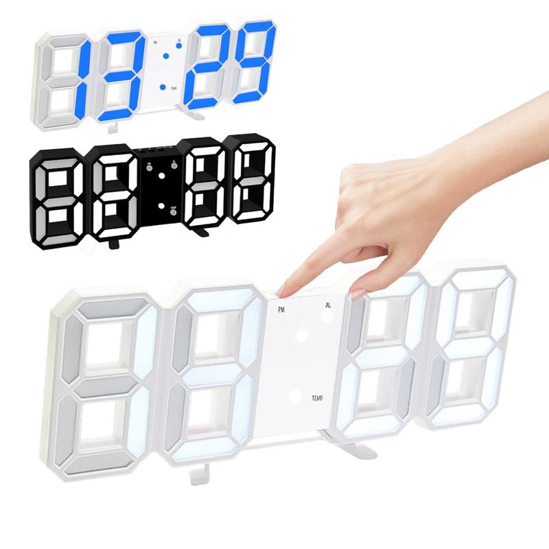 Desktop Digital Clock, 1 Count 3D Luminous Digital Wall Clock, Silent Alarm Clock, Creative Desktop Alarm Clock, Student Electronic Alarm Clock