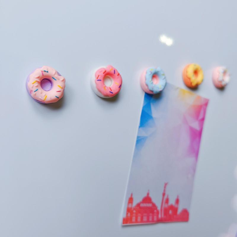 Donut Shaped Refrigerator Magnet, 5 10 15pcs Food Shaped Magnet, Creative Decorative Magnetic Refrigerator Decoration, Vanity Decor Accessories